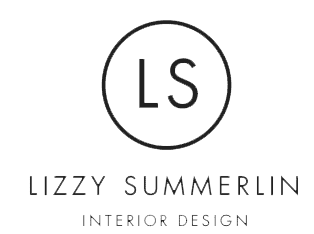 A minimalist logo with the initials LS inside a circle. Below, the text reads Lizzy Summerlin and Interior Design in clean, modern fonts.